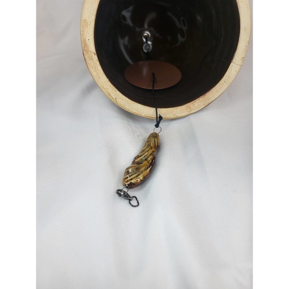 Beautiful Pottery Wind Chime Fall Leaves Motif Nice Ornament - Picture 4 of 5